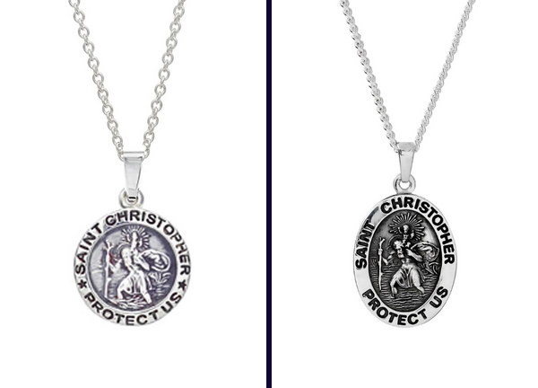 Saint Christopher Round Sterling Silver Pendant Necklace for Men — WE ARE  ALL SMITH